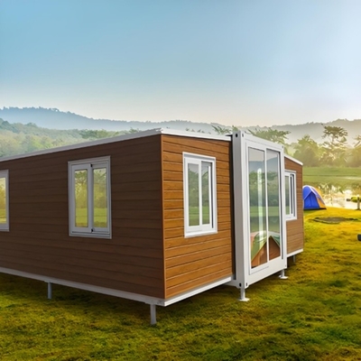 Casa de contenedores expandible de 37 m2 con dormitorio, baño, sala de estar y cocina